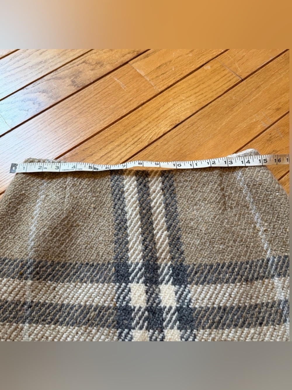 Burberry Plaid Wool Mini Skirt in Taupe, Gray, and Cream - Picture 4 of 8